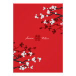 fatfatin White Sakuras Double Happiness Wedding Announcements