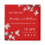fatfatin White Sakuras Save The Date Magnet