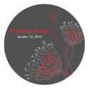 fatfatinRed Mum Floral Dots 01 Wedding Sticker