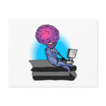 Father Alien on Laptop Postcards
