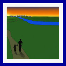 Father And Child Evening Walk invitations
