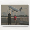 Father and son plane watching mousepads