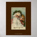 Father Christmas & Child Vintage Art posters