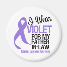Father-in-Law Violet Ribbon Hodgkins Lymphoma Refrigerator Magnet