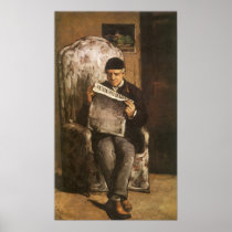 Father Of The Artist Reading by Paul Cezanne