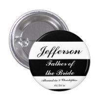 "Father of the Bride" Bold Stripes w/ Names & Date Buttons