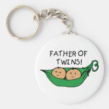 Father of Twins Pod Keychains