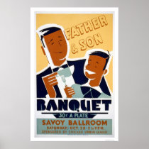 Father Son Banquet 1940 WPA Poster