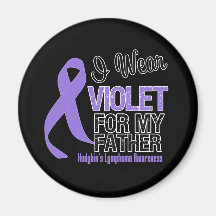 Father Violet Ribbon Hodgkins Lymphoma Fridge Magnet
