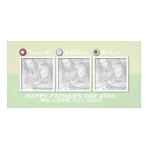 Fathers Day - ADD YOUR PHOTOS - 3 Stars Photo Greeting Card