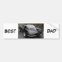 Father's Day Best Dad/Black Corvette Bumper Sticker