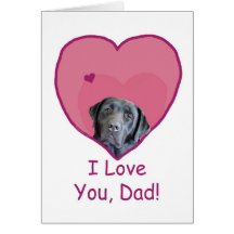 Father's Day Black Lab in Heart Loves Dad Greeting Card