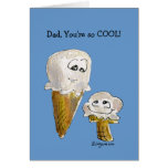 Father's Day Cartoon Ice Cream Cones Greeting Card