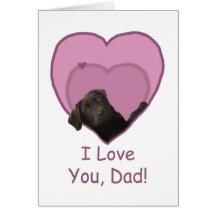 Father's Day Chocolate Lab in Heart Love Dad Card