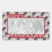 Fathers Day Cut Out ADD YOUR PHOTO Motorcycles Rectangular Sticker