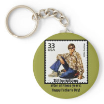 Father's Day Groovy Retro Hunka-Hunka Keychain