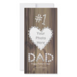 Father's Day - Number One Dad on Wood photo cards