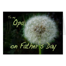 Father's Day Opa dandelion wish for Greeting Cards