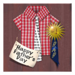 Father's Day Red Shirt with Barn Background Personalized Invitations
