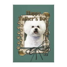 Fathers Day - Stone Paws - Bichon Frise Gallery Wrapped Canvas