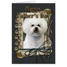 Fathers Day - Stone Paws - Bichon Frise Greeting Cards