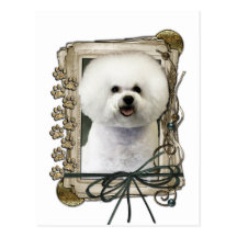 Fathers Day - Stone Paws - Bichon Frise Postcards