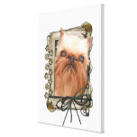 Fathers Day - Stone Paws - Brussels Griffon Stretched Canvas Prints