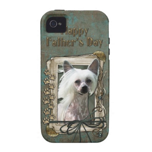 Fathers Day - Stone Paws - Chinese Crested iPhone 4 Cover