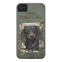 Fathers Day - Stone Paws - Dachshund - Winston iPhone 4 Case-Mate Case