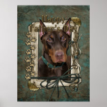 Fathers Day - Stone Paws - Doberman - Red