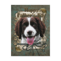 Fathers Day -Stone Paws - English Springer Spaniel Post Cards