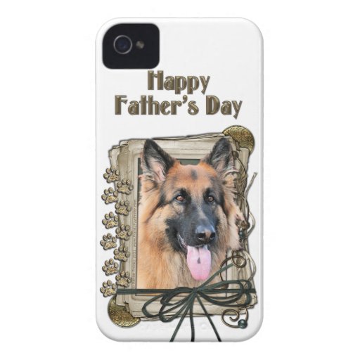 Fathers Day - Stone Paws - German Shepherd iPhone 4 Case