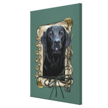 Fathers Day - Stone Paws - Labrador - Black Canvas Print