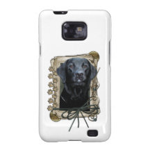 Fathers Day - Stone Paws - Labrador - Black Samsung Galaxy SII Case