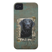 Fathers Day - Stone Paws - Labrador - Black Case-Mate iPhone 4 Case