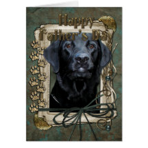 Fathers Day - Stone Paws - Labrador - Black - Gaug Greeting Cards