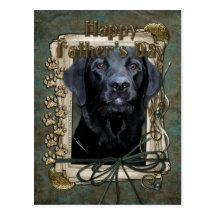 Fathers Day - Stone Paws - Labrador - Black - Gaug Post Cards