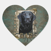 Fathers Day - Stone Paws - Labrador - Black - Gaug Stickers