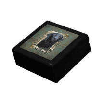 Fathers Day - Stone Paws - Labrador - Black Trinket Box