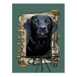 Fathers Day - Stone Paws - Labrador - Black Post Cards