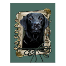 Fathers Day - Stone Paws - Labrador - Black Post Cards