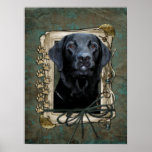 Fathers Day - Stone Paws - Labrador - Black Posters