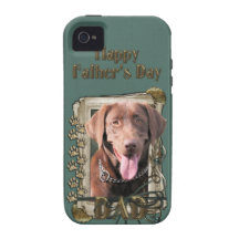 Fathers Day - Stone Paws - Labrador - Chocolate Case-Mate iPhone 4 Covers