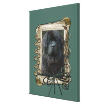 Fathers Day - Stone Paws - Newfoundland Gallery Wrapped Canvas
