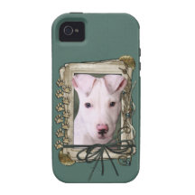 Fathers Day - Stone Paws - Pitbull Puppy iPhone 4 Cases