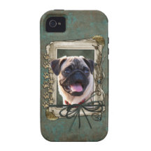 Fathers Day - Stone Paws - Pug Vibe iPhone 4 Cases