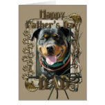 Fathers Day - Stone Paws - Rottweiler - SambaParTi Greeting Cards