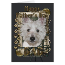 Fathers Day - Stone Paws - West Highland Terrier Greeting Cards