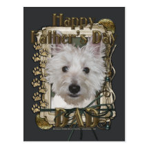 Fathers Day - Stone Paws - West Highland Terrier Postcard