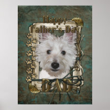 Fathers Day - Stone Paws - West Highland Terrier Posters